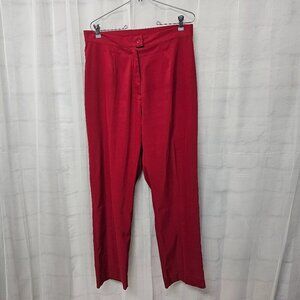 Europa Red Straight Leg Trousers Office Business Classic 14